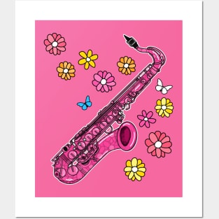 Mothers Day Saxophone Mom Female Saxophonist Posters and Art